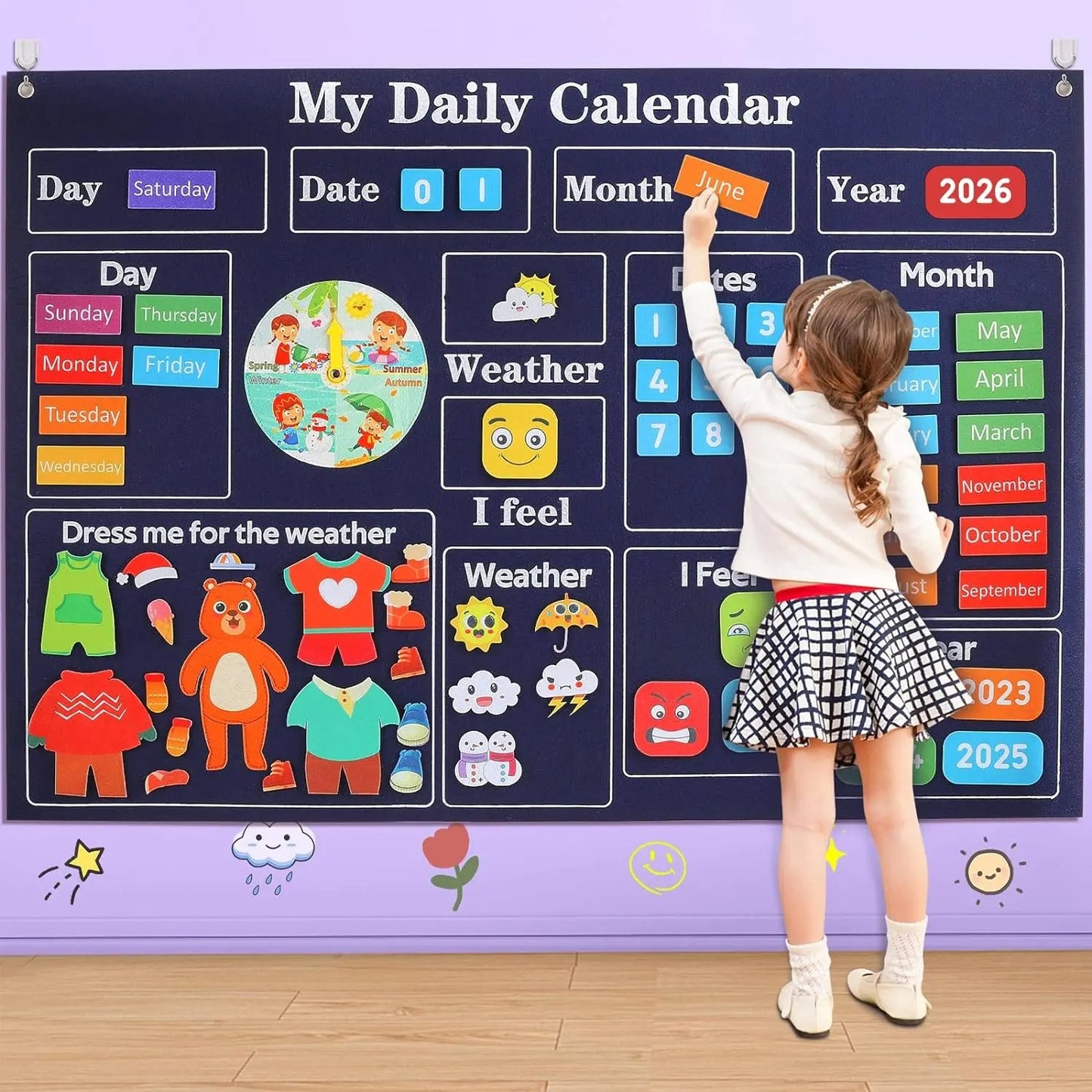 Farm Animals Felt Story Busy Board 4 IN 1 Themed Storytelling Farm Sea Zoo Vehicle Early Learning Interactive Wall Hanging Gifts